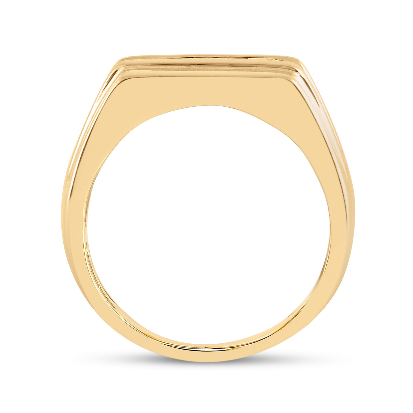 10K Yellow Gold Mens Round Diamond Flat Top Band Ring 1 Cttw, Mens Size: 7-13