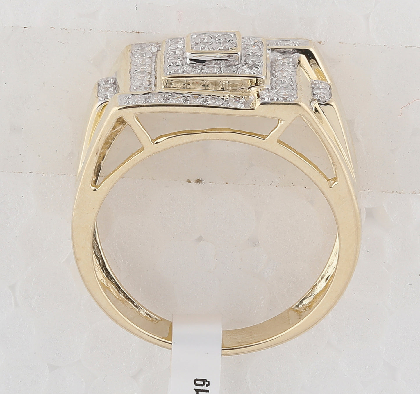 10K Yellow Gold Men's Round Diamond Square Cluster Ring 1/2ctw, Men's Size: 7-13