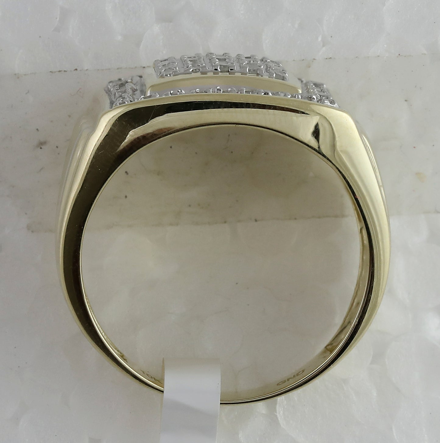 10K Yellow Gold Mens Round Diamond Square Cluster Ring 1/2 Cttw, Mens Size: 7-13