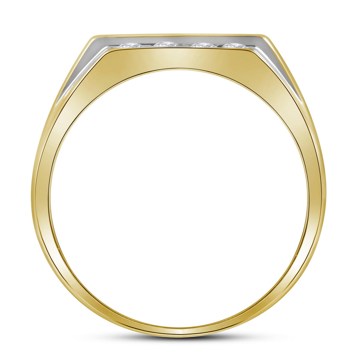 10K Yellow Gold Men's Round Diamond Square Cluster Ring 1/4ctw, Men's Size: 7-13