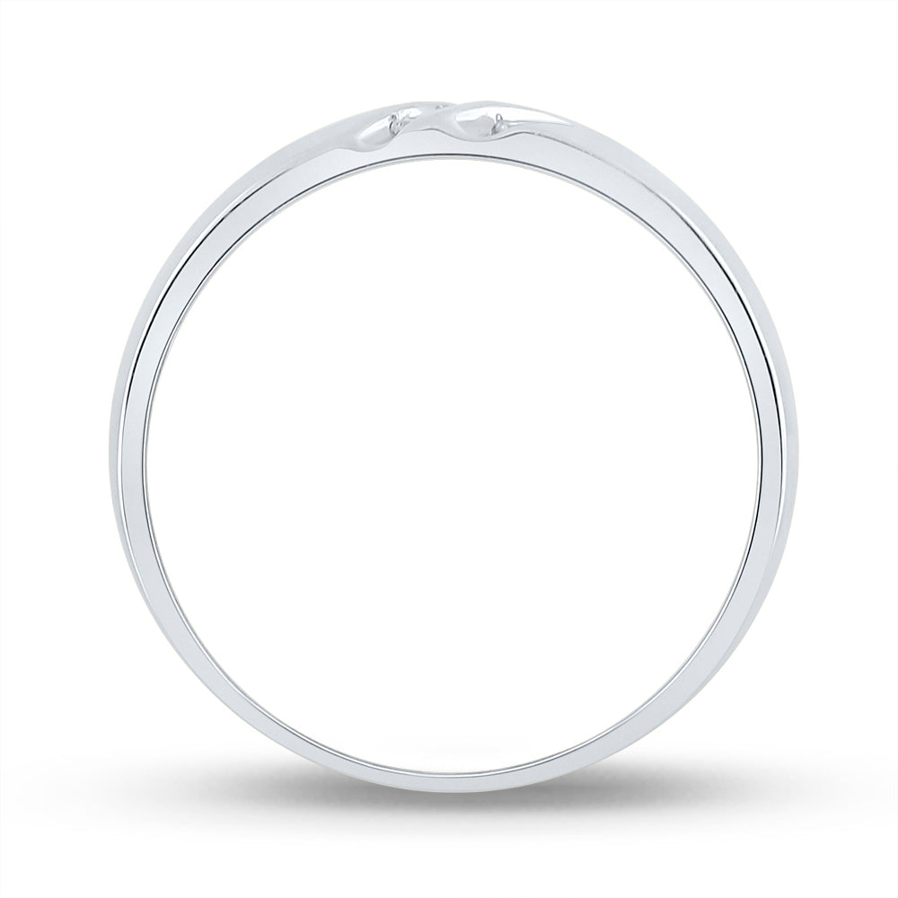 10K White Gold Mens Round Diamond Wedding Band Ring 1/8 Cttw, Mens Size: 7-13