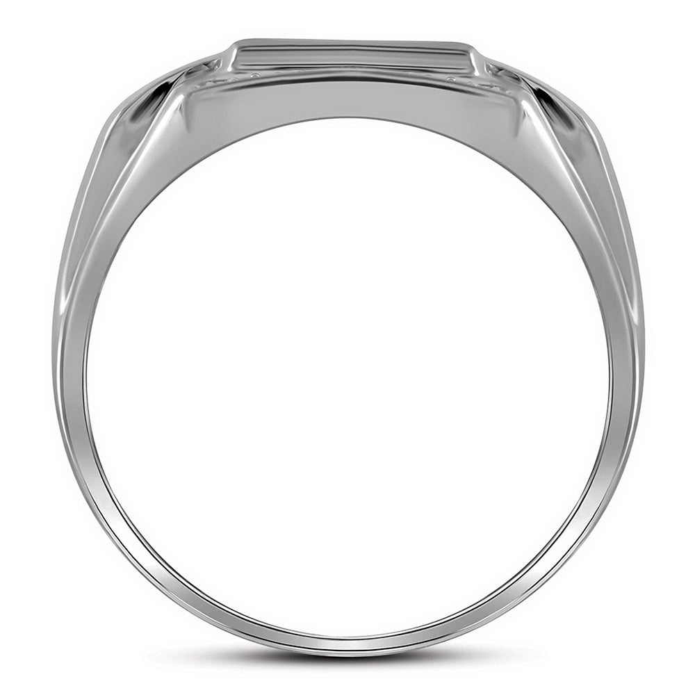10K White Gold Mens Round Diamond Square Cluster Ring 1/3 Cttw, Mens Size: 7-13