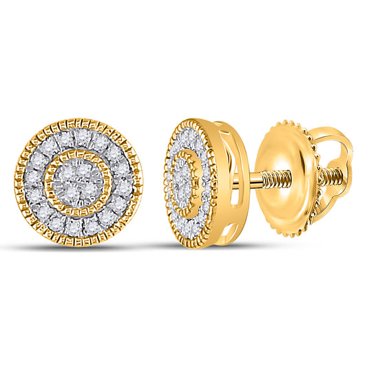 10kt Yellow Gold 1/8 Cttw Diamond Hiphop Earring