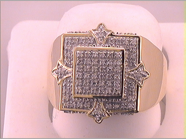10kt Yellow Gold 1/3 Cttw Diamond Hiphop Ring