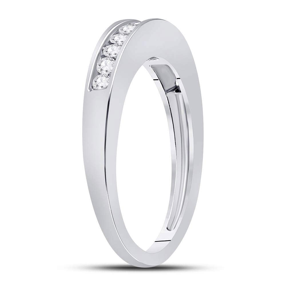 14kt White Gold Womens Round Diamond Wedding Channel Set Wedding Engagement Anniversary Band