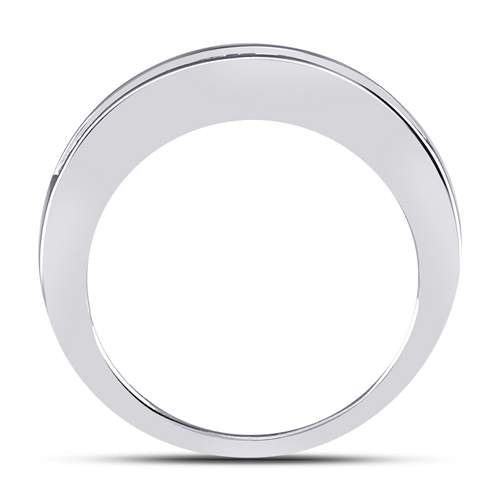 14kt White Gold Womens Round Diamond Wedding Channel Set Wedding Engagement Anniversary Band