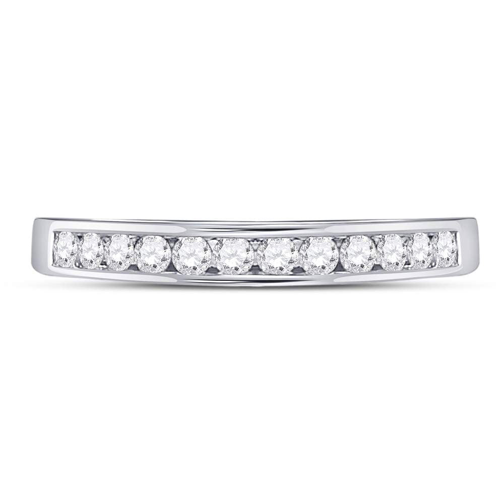 14kt White Gold Womens Round Diamond Wedding Channel Set Wedding Engagement Anniversary Band
