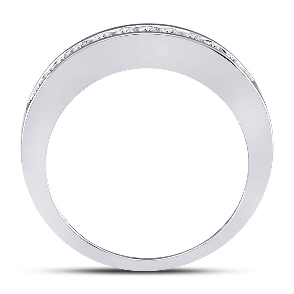 14kt White Gold Womens Round Diamond Wedding Channel Set Wedding Engagement Anniversary Band