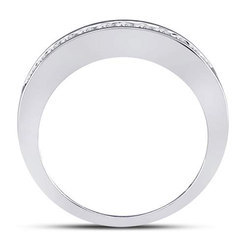 14kt White Gold Womens Round Diamond Wedding Channel Set Wedding Engagement Anniversary Band