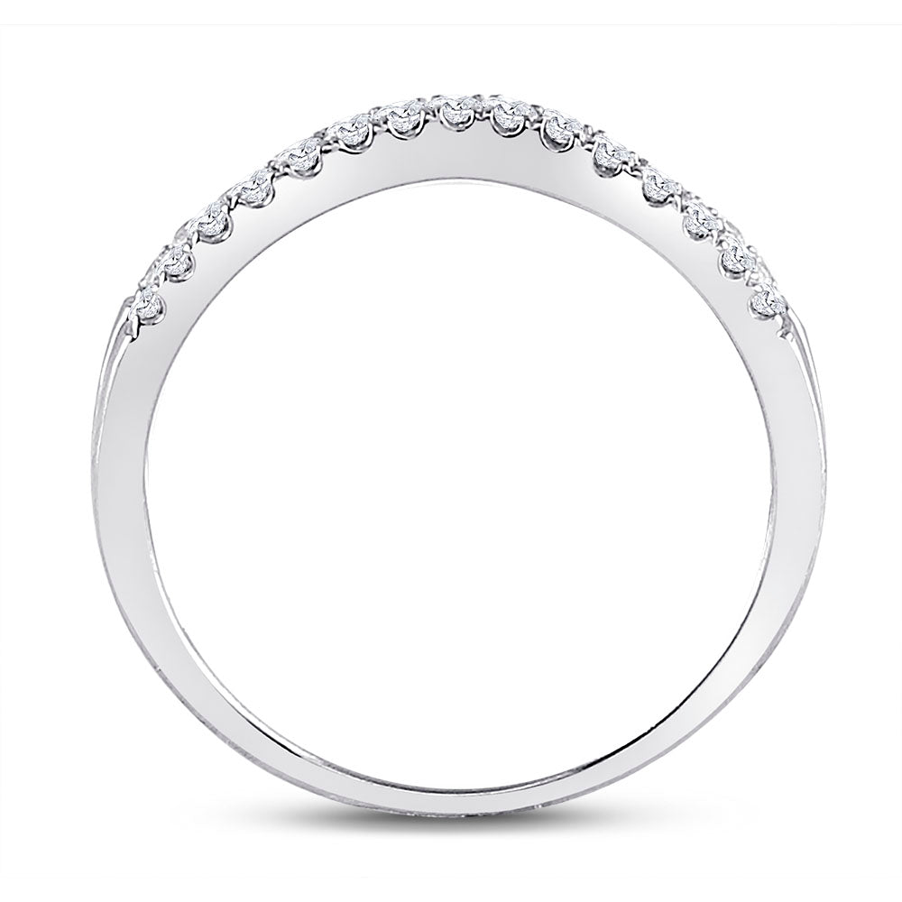 14K White Gold Womens Round Diamond Ring Contour Enhancer Wedding Band 1/4 Cttw, Womens Size: 5-10