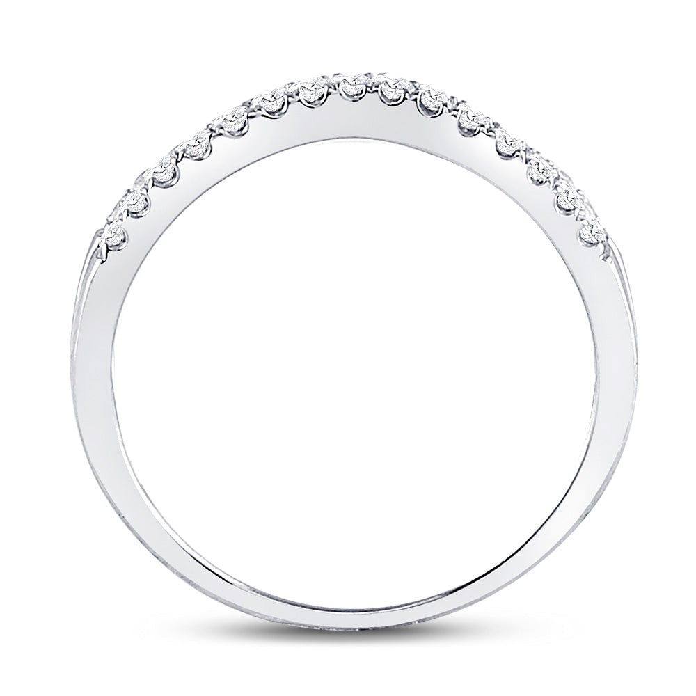 14K White Gold Womens Round Diamond Ring Contour Enhancer Wedding Band 1/4 Cttw, Womens Size: 5-10