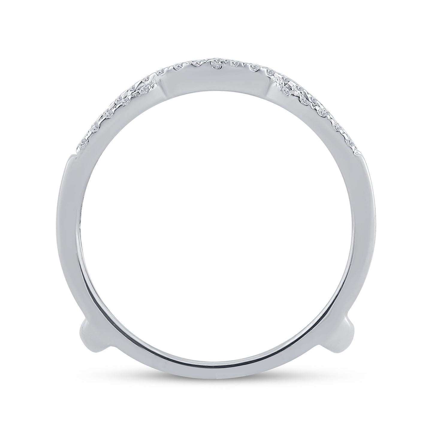 14K White Gold Womens Round Diamond Solitaire Enhancer Wedding Band 1/3 Cttw, Womens Size: 5-10