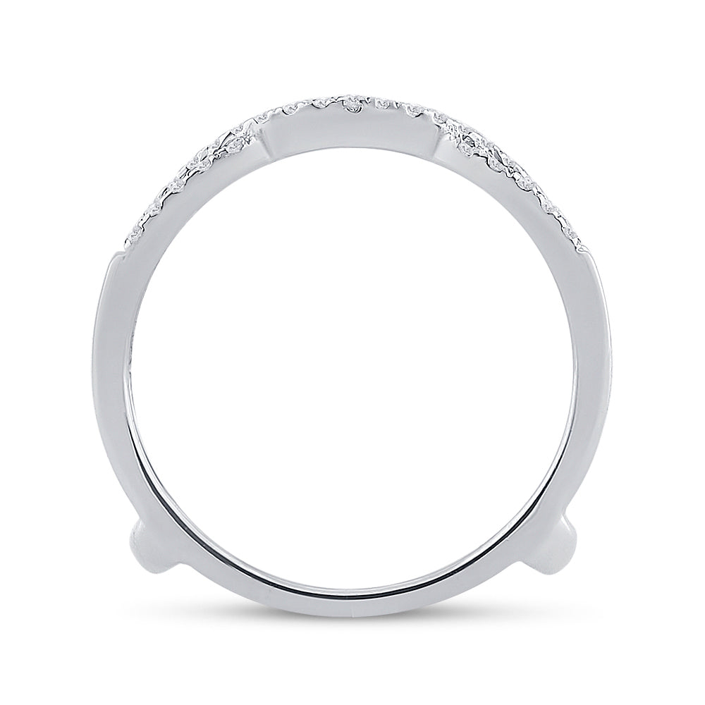 14K White Gold Womens Round Diamond Solitaire Enhancer Wedding Band 1/3 Cttw, Womens Size: 5-10