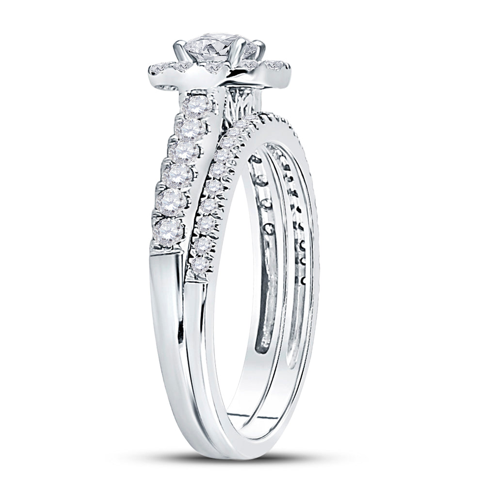 14K White Gold Round Dia. Bridal Band Set 1ctw, Women's Sz: 5-10
