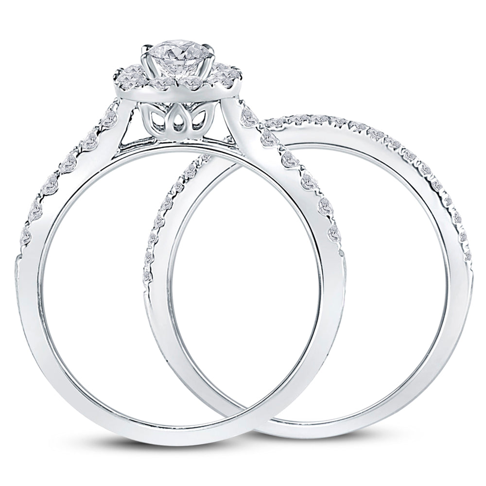 14K White Gold Round Dia. Bridal Band Set 1ctw, Women's Sz: 5-10