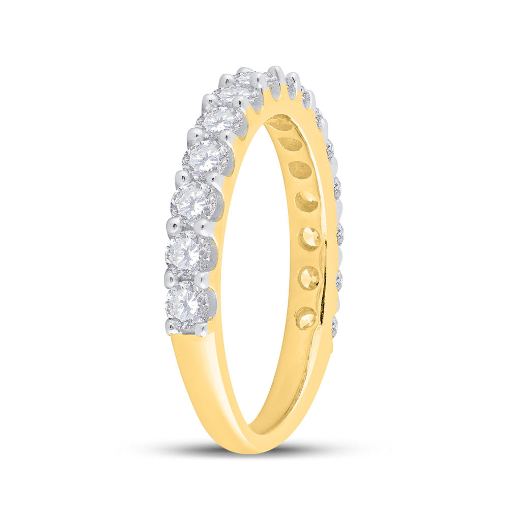 14K Yellow Gold Womens Round Diamond Wedding Anniversary Band 1 Cttw, Womens Size: 5-10