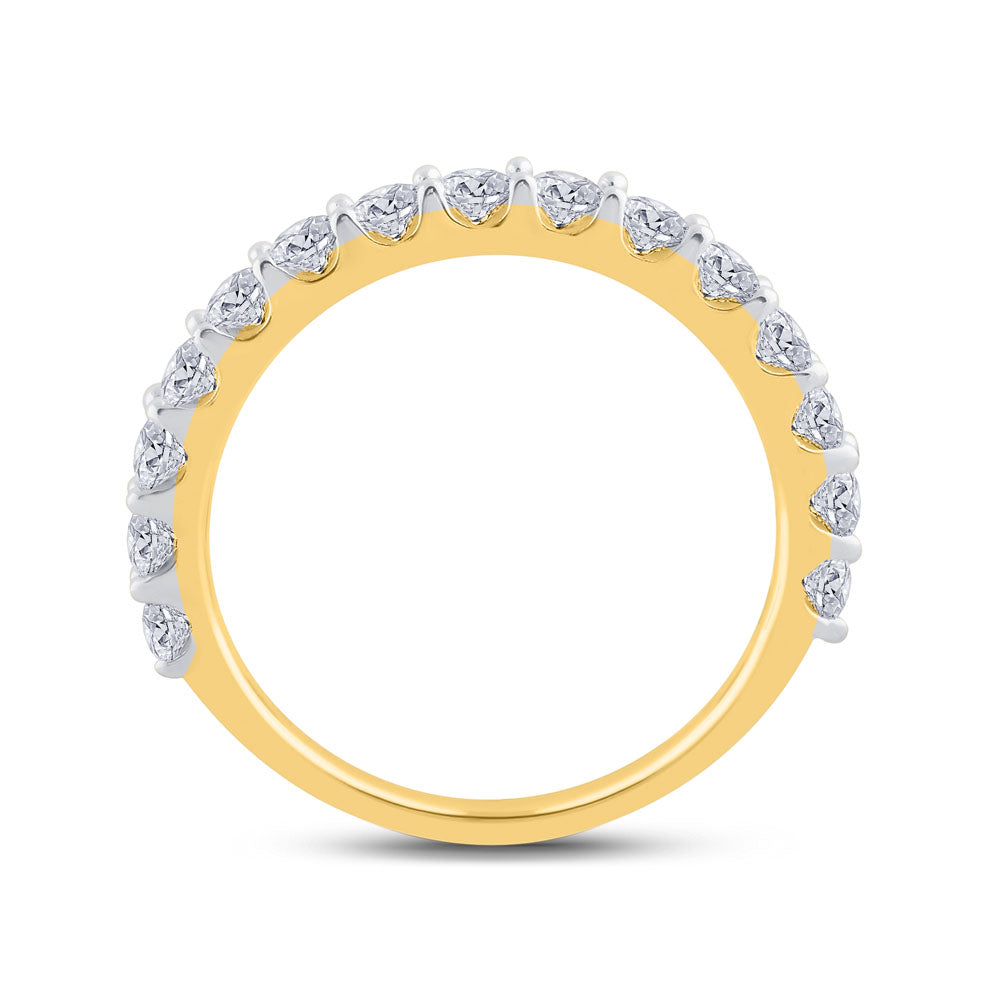 14K Yellow Gold Womens Round Diamond Wedding Anniversary Band 1 Cttw, Womens Size: 5-10
