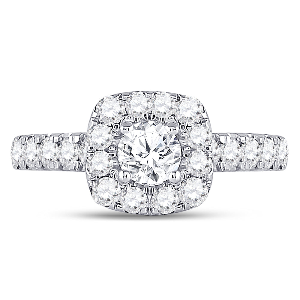 14K White Gold Round Diamond Solitaire Bridal Wedding Engagement Ring 1-1/2 Cttw, Womens Size: 5-10