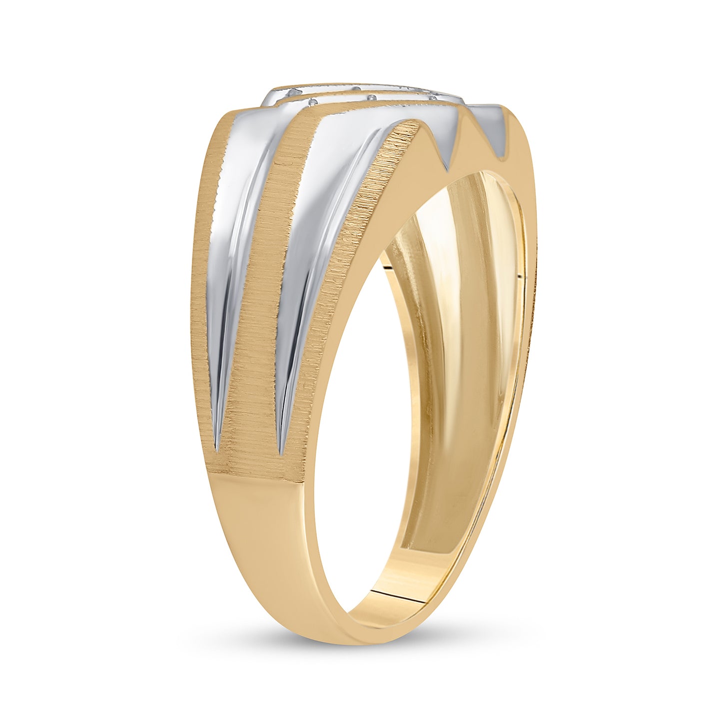 10K Yellow Gold Mens Round Diamond Band Ring 1/4 Cttw, Mens Size: 7-13