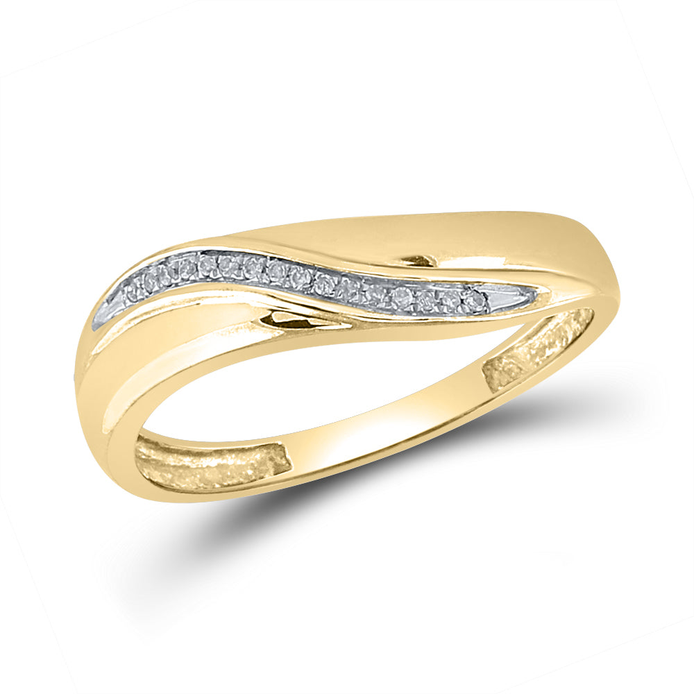 Sterling Silver Round Diamond Yellow-tone His & Hers Matching Wedding Engagement Ring Band Set 1/5 Cttw
