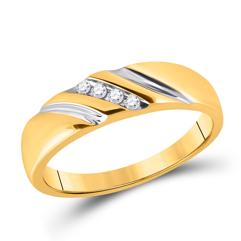 10K Yellow Gold His Hers Round Diamond Cluster Matching Wedding Set 1/5ctw, Womens Size: 5-10, Mens Size: 7-13