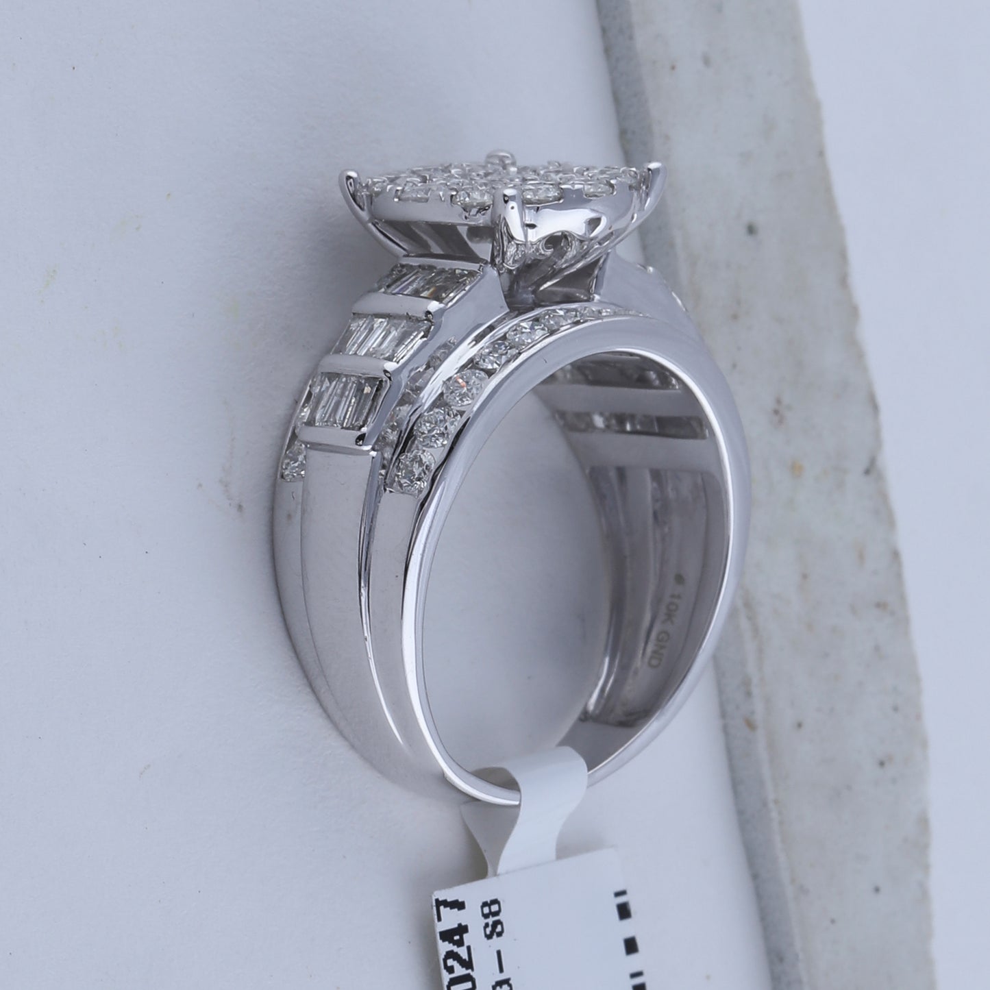 10kt White Gold Womens Round Diamond Cluster Bridal Wedding Engagement Ring 2.00 Cttw