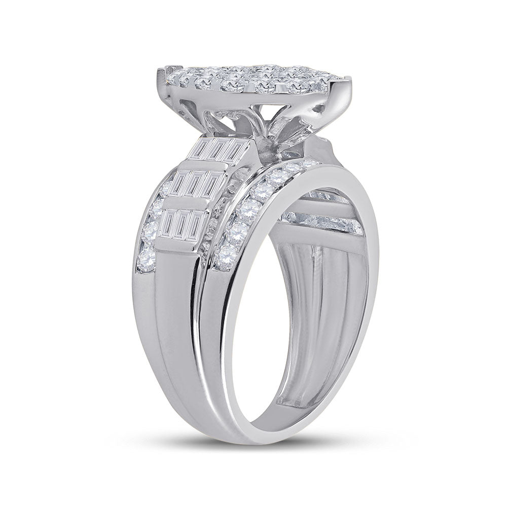 10K White Or Yellow Gold Diamond Oval Cluster Bridal Wedding Engagement Ring , Womens Size: 5-10