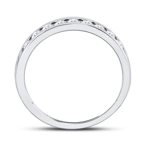 14K White Gold Womens Round Diamond Wedding Machine Set Band 1/2 Cttw, Womens Size: 5-10