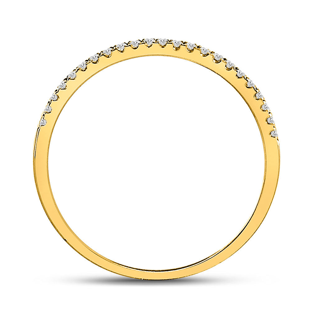 10K Yellow Gold Womens Round Diamond Stackable Band Ring 1/8ctw, Womens Size: 5-10