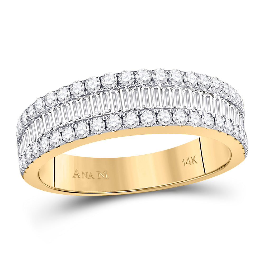 14K Yellow Gold Womens Baguette Diamond Fashion Anniversary Ring 1 Cttw, Womens Size: 5-10