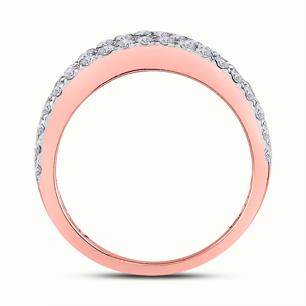 14K Rose Gold Womens Baguette Diamond Band Ring 1-1/2 Cttw, Womens Size: 5-10