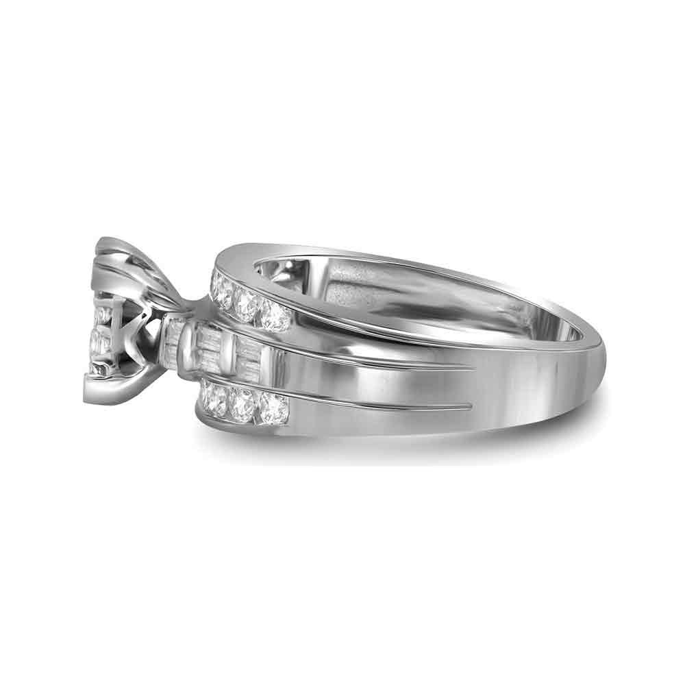 10K Yellow Gold Princess Diamond Cluster Bridal Wedding Engagement Ring 1/2 Cttw, Womens Size: 5-10