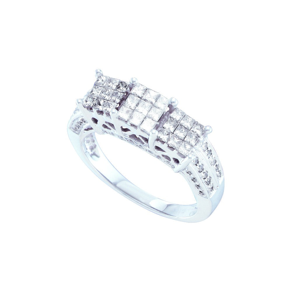 14kt White Gold 1 Cttw Diamond Invisible Wedding Engagement Anniversary Ring, Women Size: 5-9