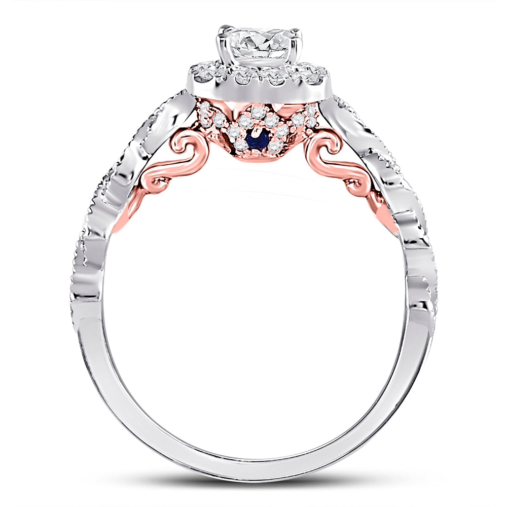 14K Two-tone Gold Princess Diamond Solitaire Bridal Wedding Engagement Ring 3/4 Cttw, Womens Size: 5-10