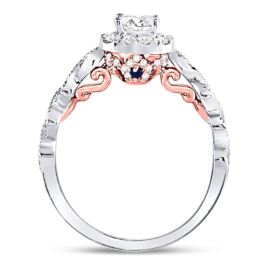 14K Two-tone Gold Princess Diamond Solitaire Bridal Wedding Engagement Ring 3/4 Cttw, Womens Size: 5-10