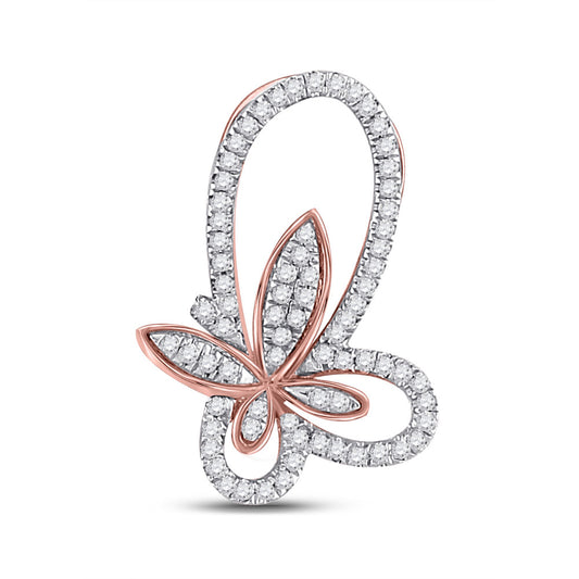 10kt Rose Gold 1/4 Cttw Diamond Fashion Pendant