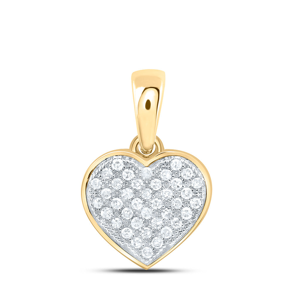 10kt Yellow Gold 1/10 Cttw Diamond Heart Pendant