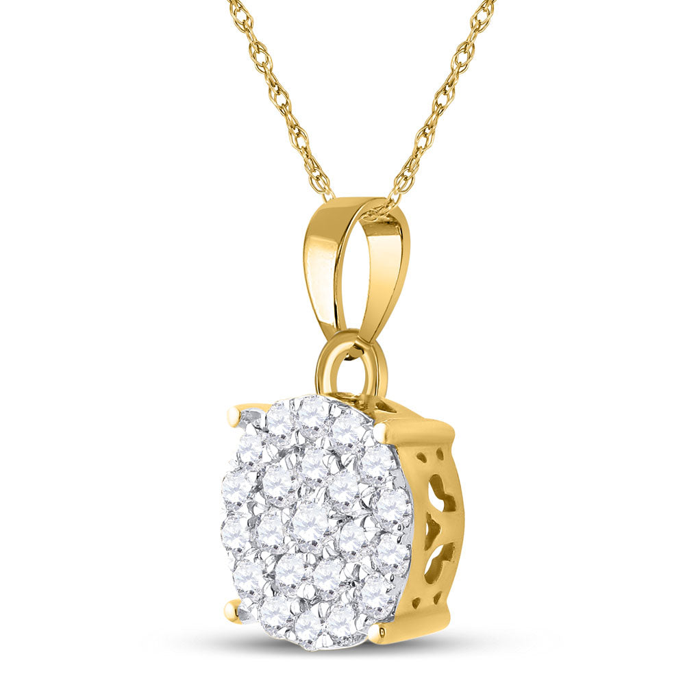 10K Yellow Gold 3/4Ctw Natural Diamond Cindy Pendant