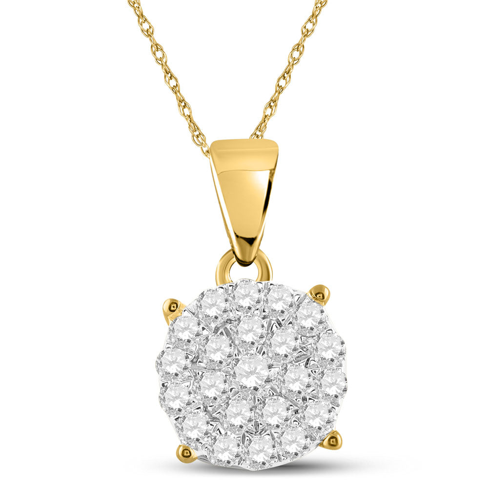 10K Yellow Gold 3/4Ctw Natural Diamond Cindy Pendant