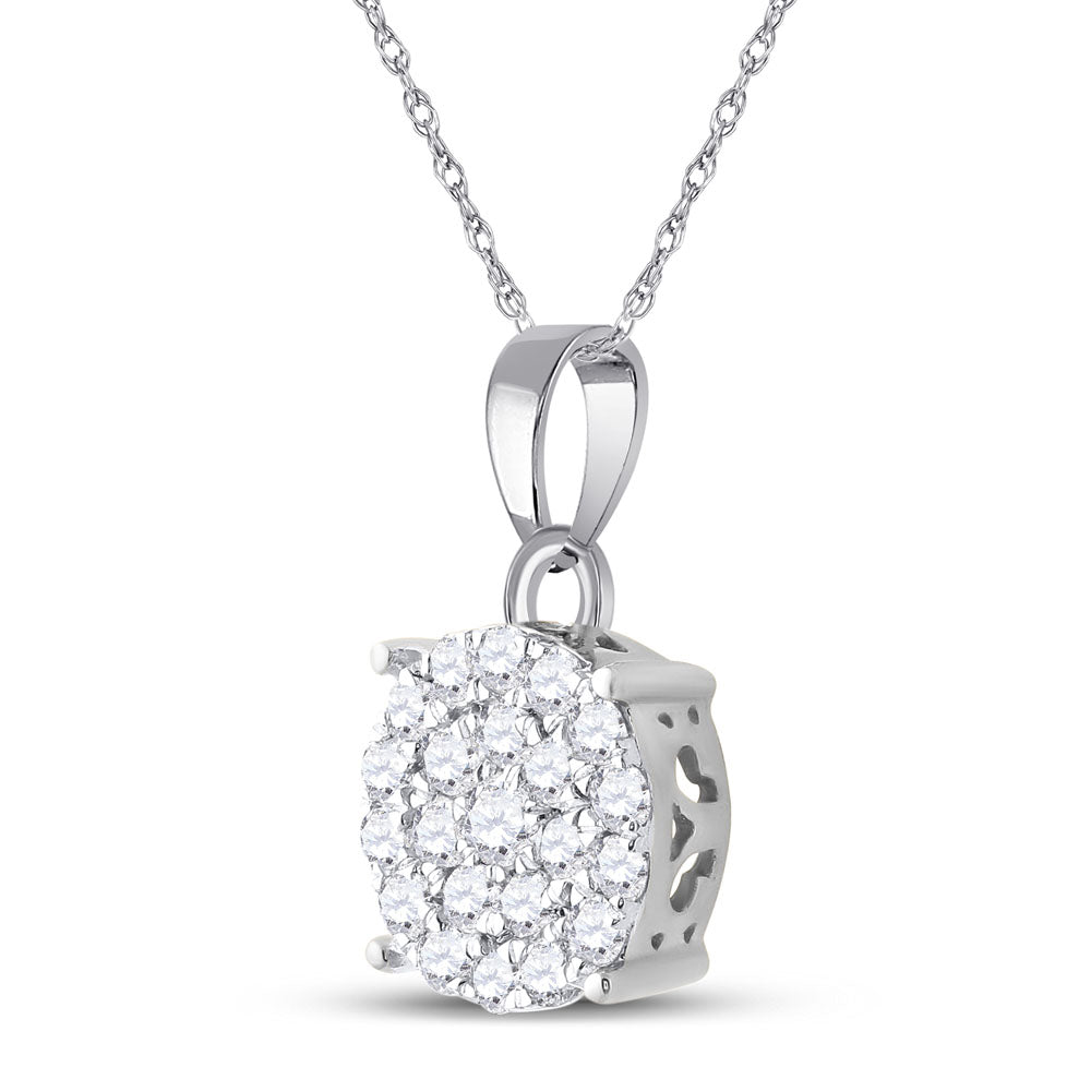 10K White Gold 3/4Cttw Diamond Cindy Pendant
