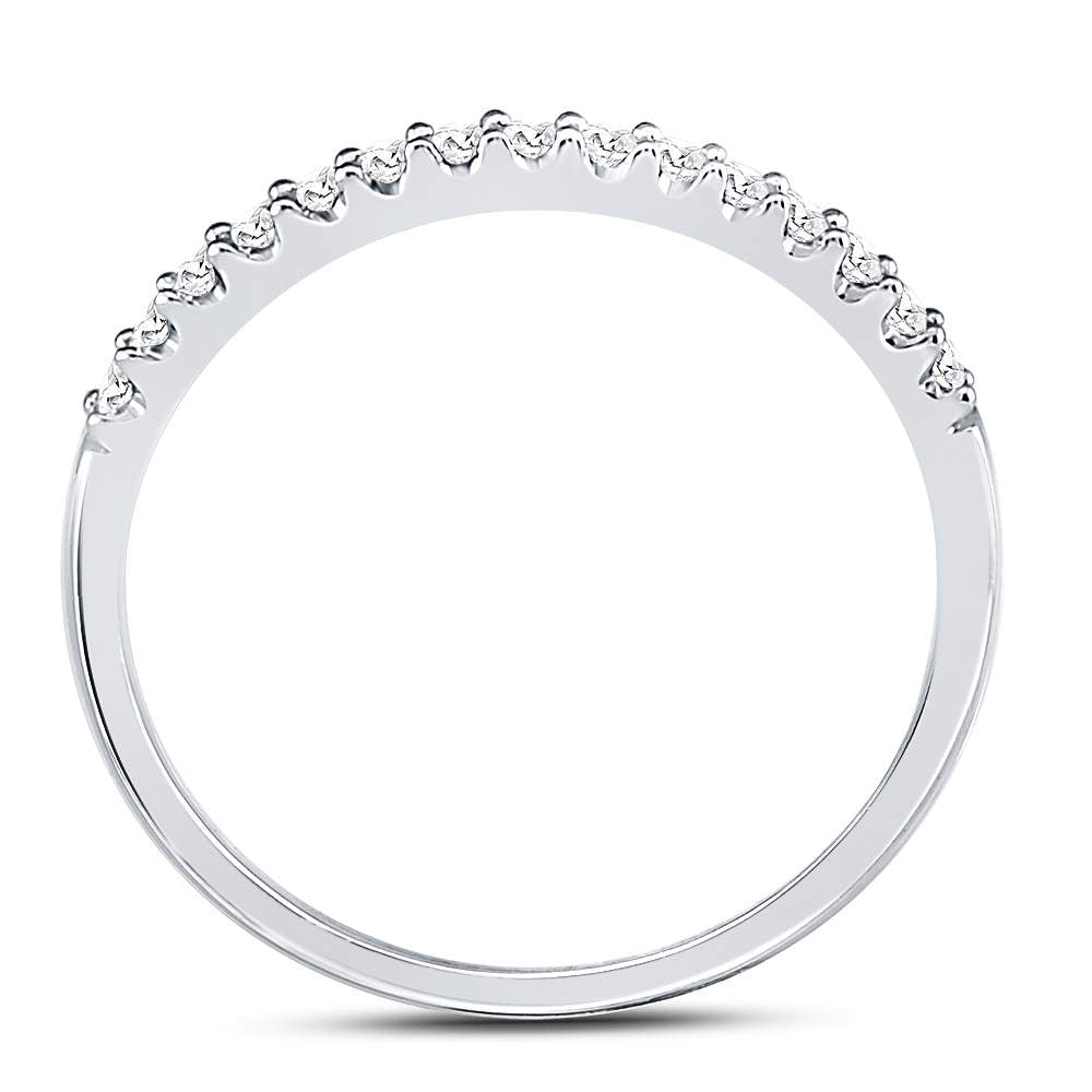 14K White Or Yellow Gold Womens Round Dia. Wedding Single Row Band , Womens Size: 5-10