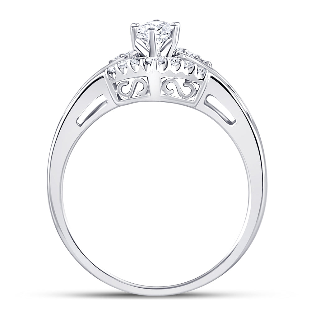14K White Gold Marquise Diamond Solitaire Bridal Wedding Engagement Ring 3/4 Cttw, Womens Size: 5-10