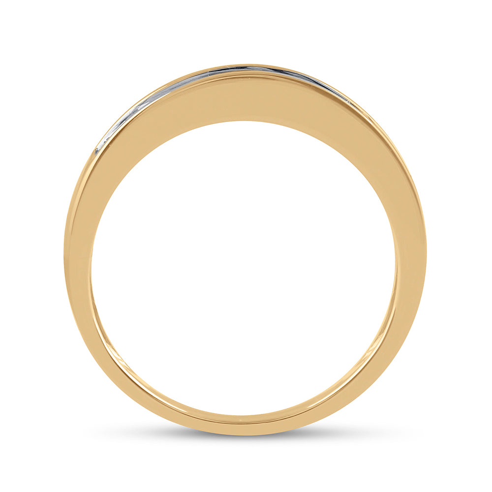 10K Yellow Gold Womens Baguette Diamond Wedding Band 1/4 Cttw, Womens Size: 5-10