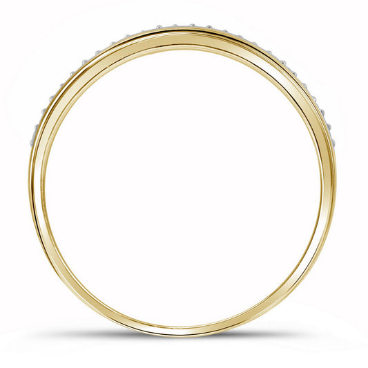 10kt Yellow Gold Womens Round Diamond Bridal Wedding Engagement Anniversary Ring Band Set 1/3 Cttw, Women Size: 5-9