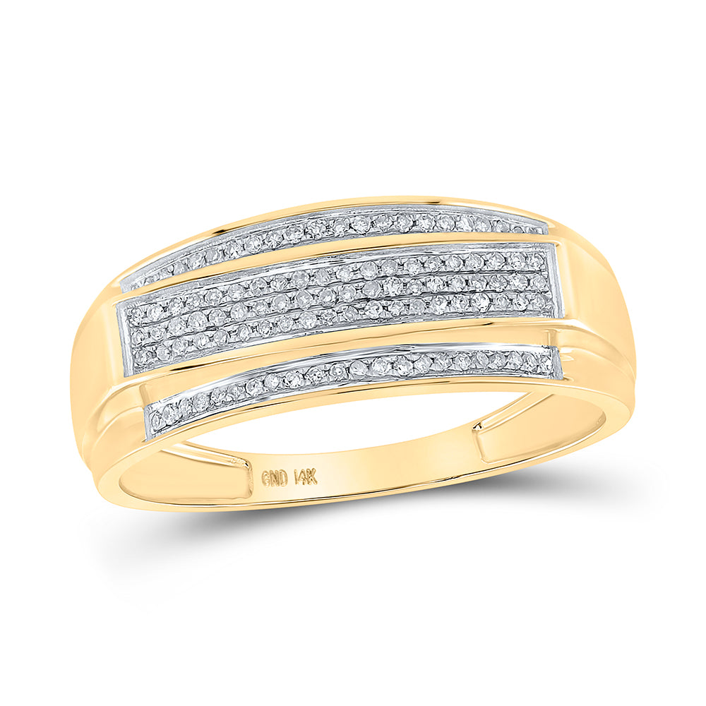10K Yellow Gold His Hers Round Dia. Cluster Matching Wedding Set 3/4ctw, Women's Size: 5-10, Men's Size: 7-13