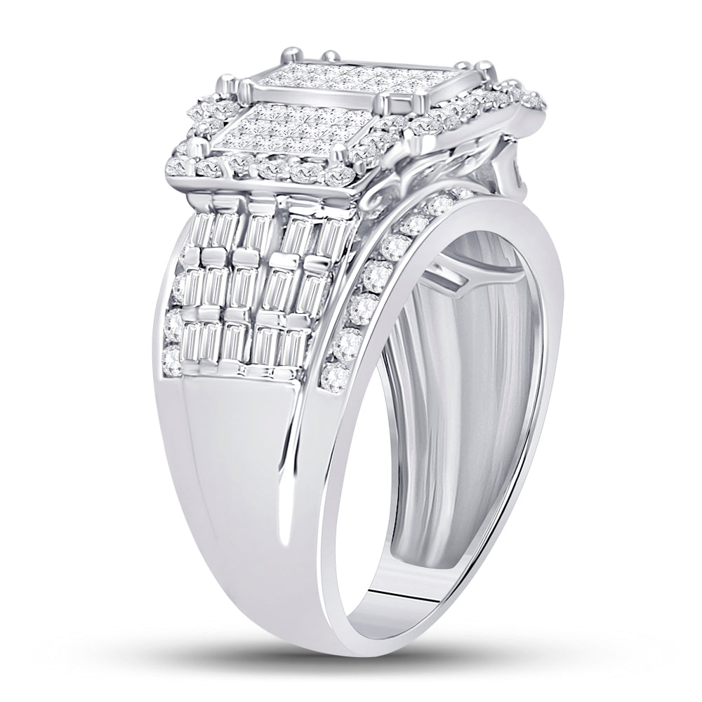 10kt White Gold 2 Cttw Diamond Invisible Ring