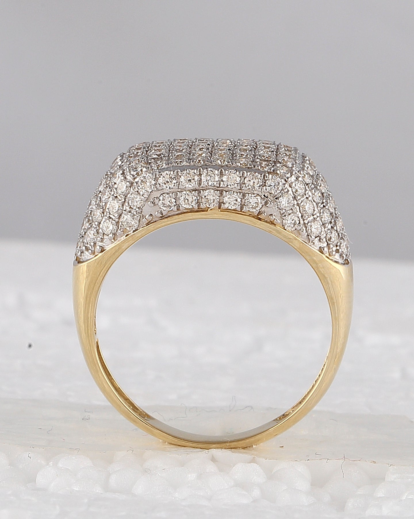 10K Yellow Gold Mens Round Diamond Fashion Ring 2-1/4 Cttw, Mens Size: 7-13