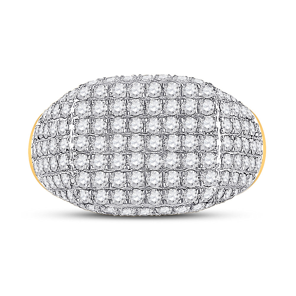 10K Yellow Gold Mens Round Diamond Fashion Ring 2-1/4 Cttw, Mens Size: 7-13