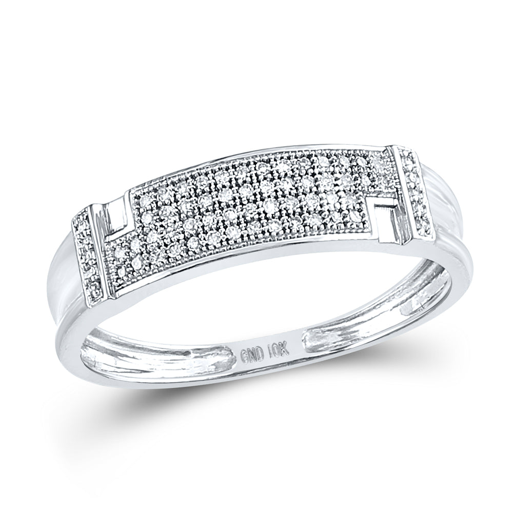 10K White Gold His Hers Round Diamond Square Matching Wedding Set 1/2ctw, Women's Size: 5-10, Mens Size: 7-13