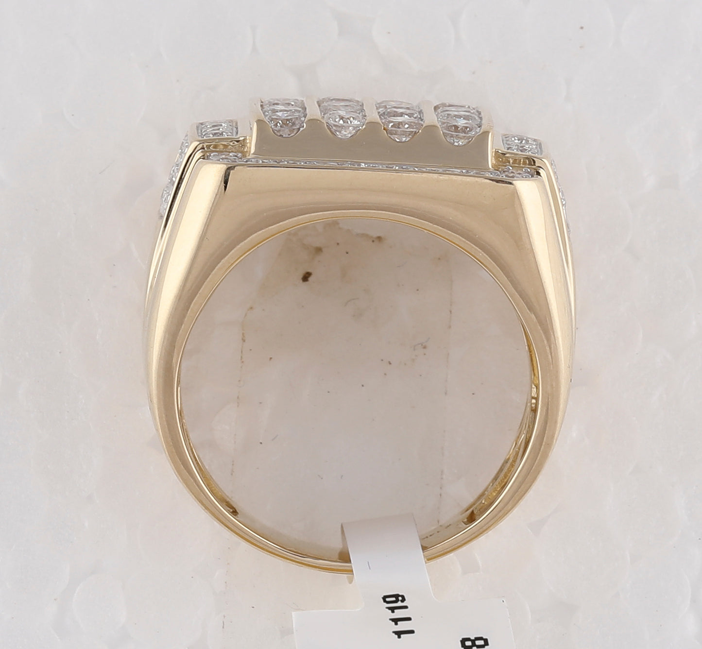 14K Yellow Gold Mens Round Diamond Square Cluster Ring 2 Cttw, Mens Size: 7-13